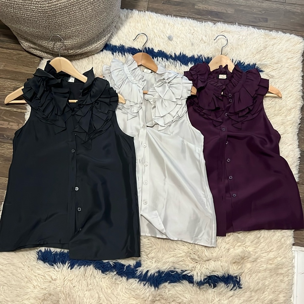 JCrew Silk Ruffle Camisoles. Size 0